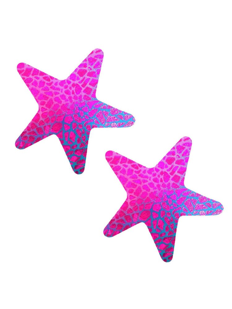 Pink blacklight starfish nipple pasties. - Sensual Sinsations