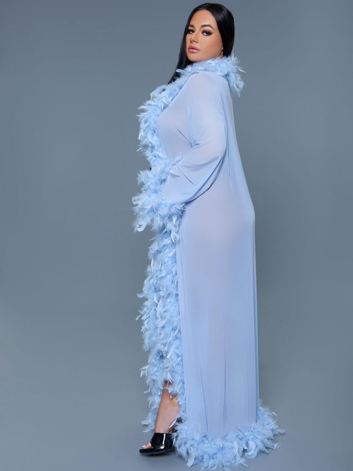 Periwinkle Lux Glamor Feather Robe