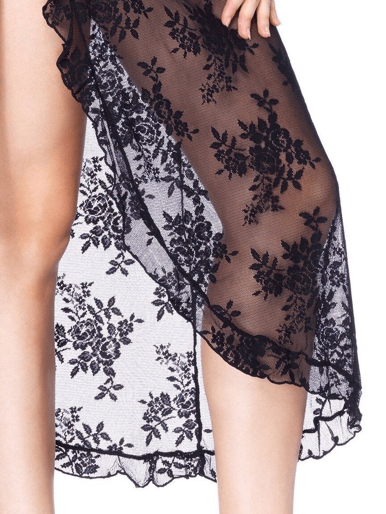 Black lace lingerie dress
